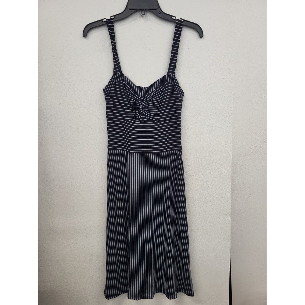 Ann Taylor & Loft Striped Sleevless Dress, Blue, Size 4